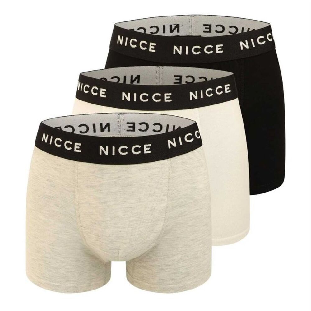Nicce Mens Lurzem Boxer Shorts (Pack of 3) / Black/Gray/White